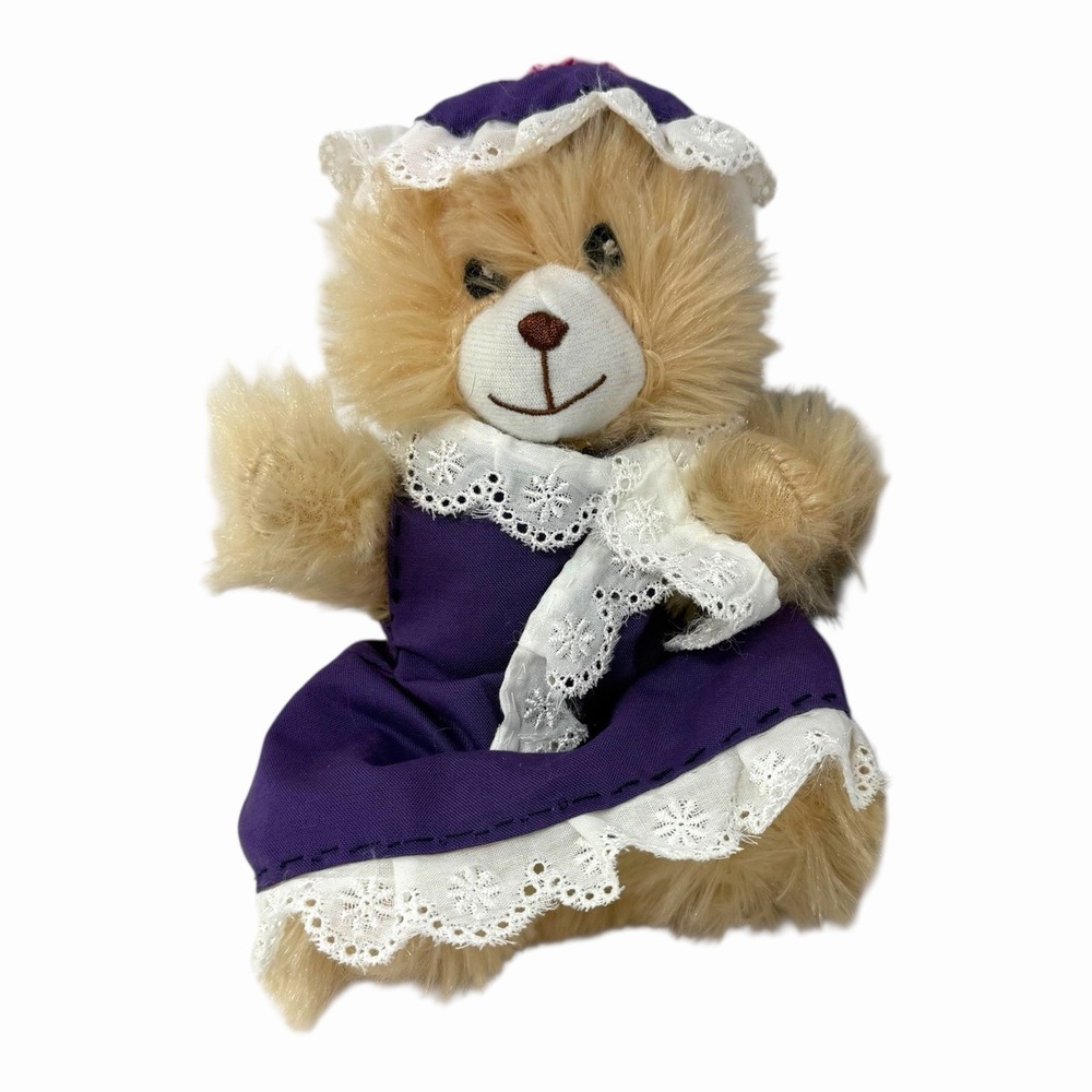 Fuzzy Friends Plush 8 Inch Light Brown Teddy Bear Stuffed Animal Toy With Outfit